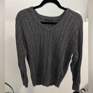 Brandy Melville Ida Cotton Cable Knit V-Neck Sweater